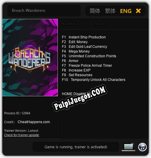 Breach Wanderers: Cheats, Trainer +10 [CheatHappens.com]