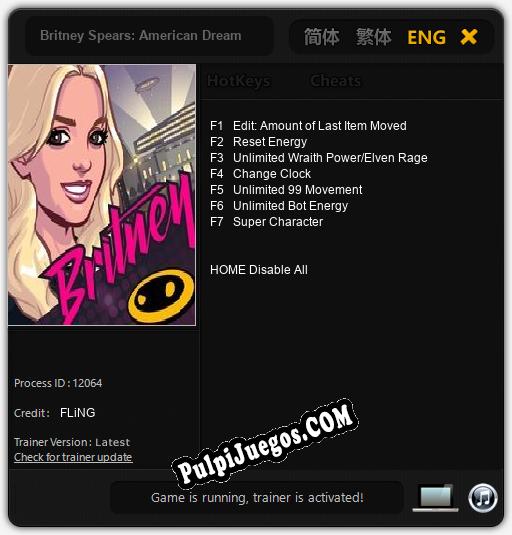 Entrenador liberado a Britney Spears: American Dream [v1.0.4]