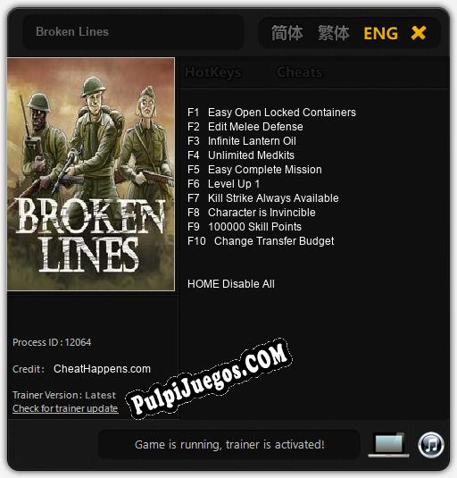 Entrenador liberado a Broken Lines [v1.0.1]