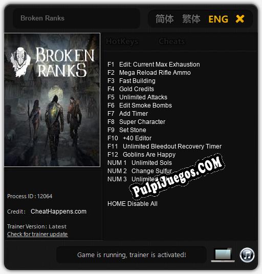 Broken Ranks: Cheats, Trainer +15 [CheatHappens.com]