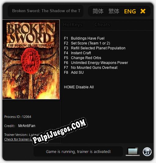 Broken Sword: The Shadow of the Templars: Treinador (V1.0.2)