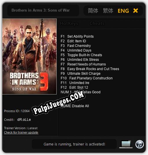 Brothers in Arms 3: Sons of War: Treinador (V1.0.53)