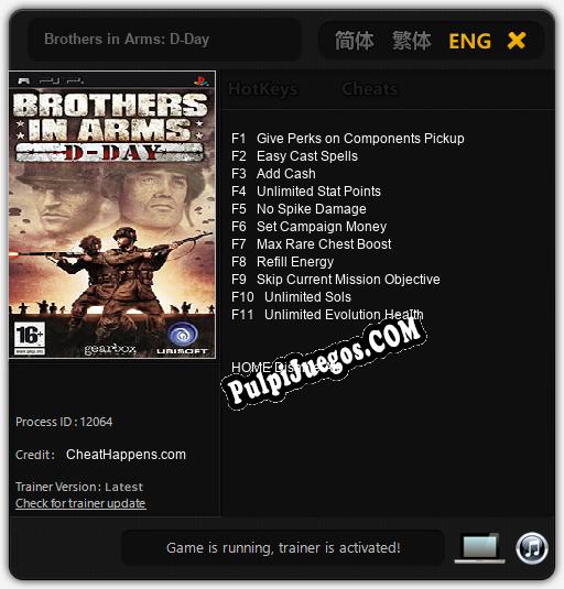 Brothers in Arms: D-Day: Treinador (V1.0.51)