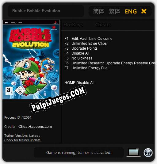 Bubble Bobble Evolution: Trainer +7 [v1.6]