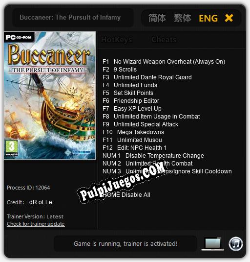 Buccaneer: The Pursuit of Infamy: Treinador (V1.0.72)