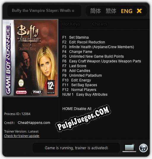 Entrenador liberado a Buffy the Vampire Slayer: Wrath of the Darkhul King [v1.0.1]