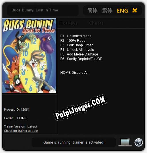 Bugs Bunny: Lost in Time: Trainer +6 [v1.2]