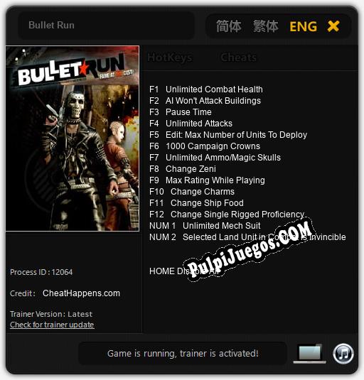 Bullet Run: Cheats, Trainer +14 [CheatHappens.com]