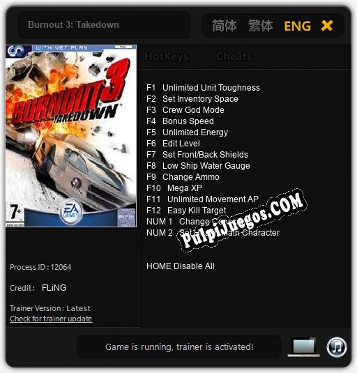 Entrenador liberado a Burnout 3: Takedown [v1.0.2]