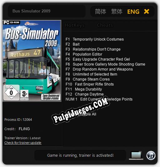 Bus Simulator 2009: Cheats, Trainer +13 [FLiNG]