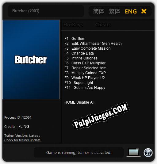 Butcher (2003): Treinador (V1.0.6)