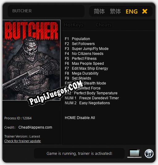 BUTCHER: Trainer +14 [v1.1]