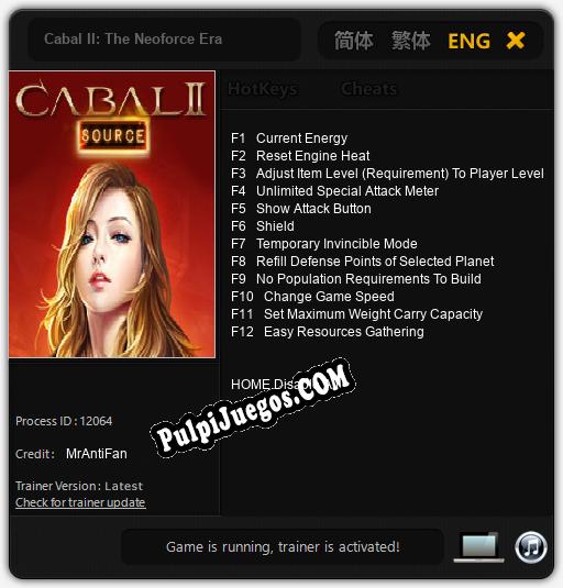 Cabal II: The Neoforce Era: Trainer +12 [v1.8]