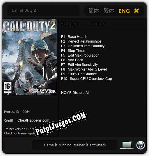 Call of Duty 2: Treinador (V1.0.15)