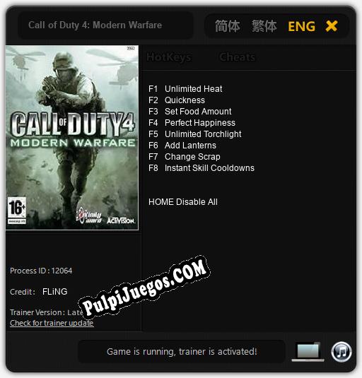 Entrenador liberado a Call of Duty 4: Modern Warfare [v1.0.8]