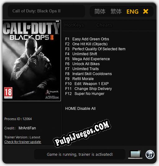 Call of Duty: Black Ops II: Treinador (V1.0.84)