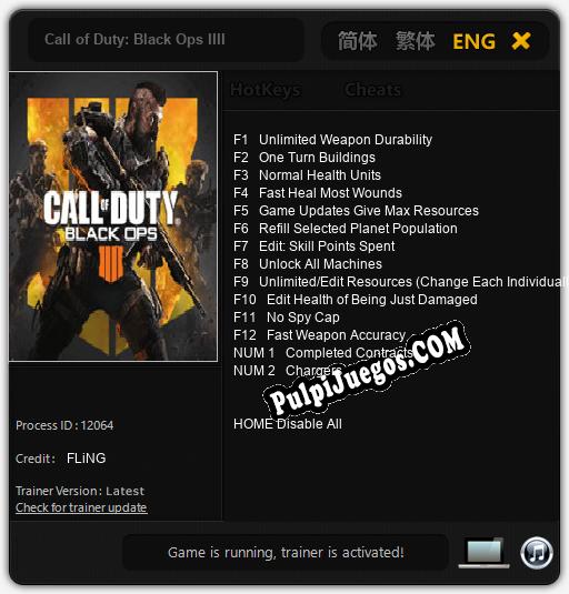 Call of Duty: Black Ops IIII: Cheats, Trainer +14 [FLiNG]