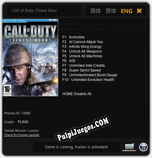 Entrenador liberado a Call of Duty: Finest Hour [v1.0.4]