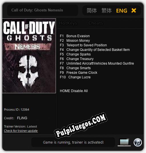 Call of Duty: Ghosts Nemesis: Treinador (V1.0.16)