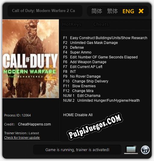 Call of Duty: Modern Warfare 2 Campaign Remastered: Trainer +14 [v1.9]