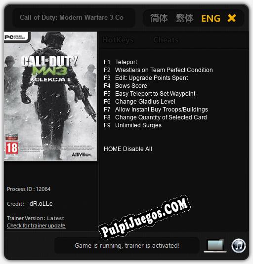 Call of Duty: Modern Warfare 3 Collection 1: Trainer +9 [v1.2]