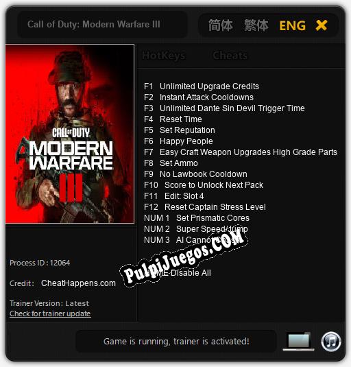 Call of Duty: Modern Warfare III: Trainer +15 [v1.7]