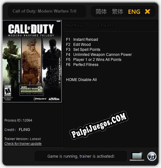 Call of Duty: Modern Warfare Trilogy: Trainer +6 [v1.3]