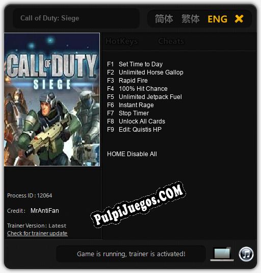 Call of Duty: Siege: Trainer +9 [v1.5]