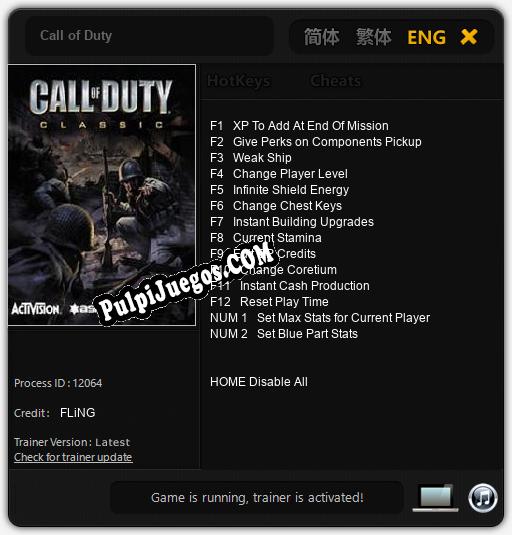 Call of Duty: Treinador (V1.0.87)