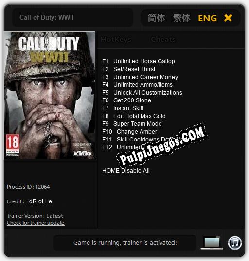 Call of Duty: WWII: Cheats, Trainer +12 [dR.oLLe]