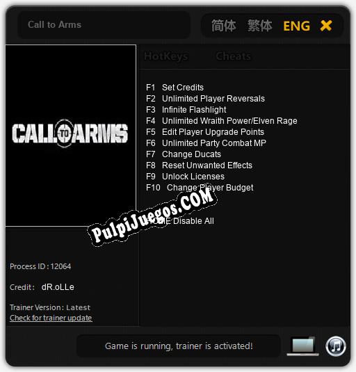 Entrenador liberado a Call to Arms [v1.0.6]