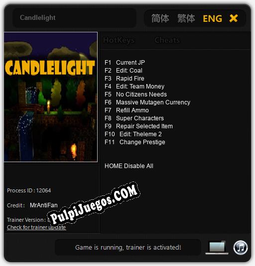 Candlelight: Trainer +11 [v1.4]