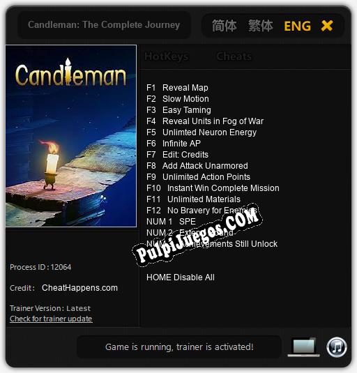 Candleman: The Complete Journey: Treinador (V1.0.64)