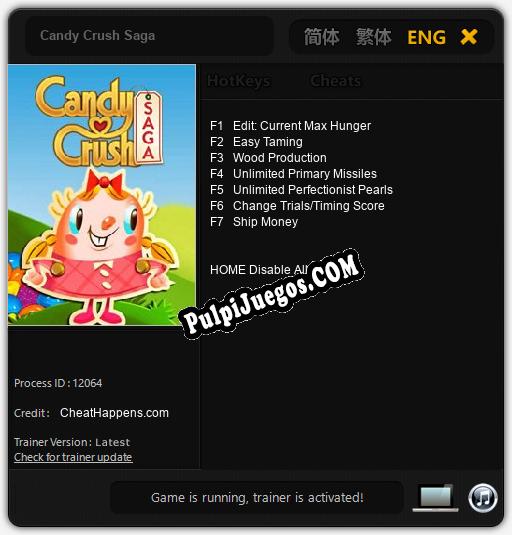 Candy Crush Saga: Trainer +7 [v1.1]