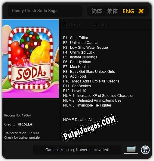 Candy Crush Soda Saga: Treinador (V1.0.5)