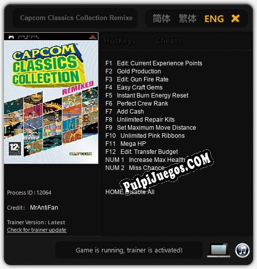 Capcom Classics Collection Remixed: Treinador (V1.0.37)