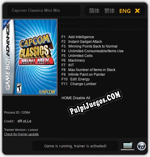 Entrenador liberado a Capcom Classics Mini Mix [v1.0.1]