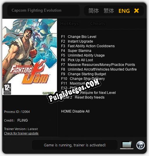 Entrenador liberado a Capcom Fighting Evolution [v1.0.3]