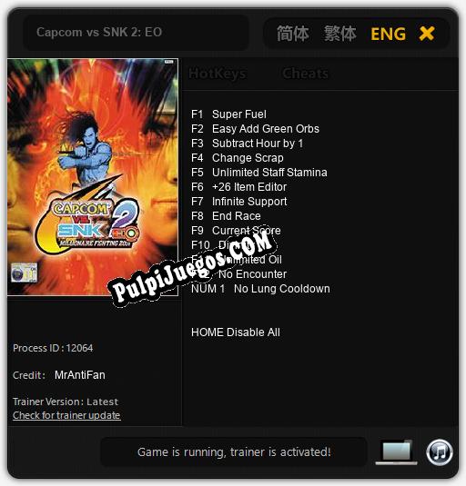 Capcom vs SNK 2: EO: Trainer +13 [v1.4]