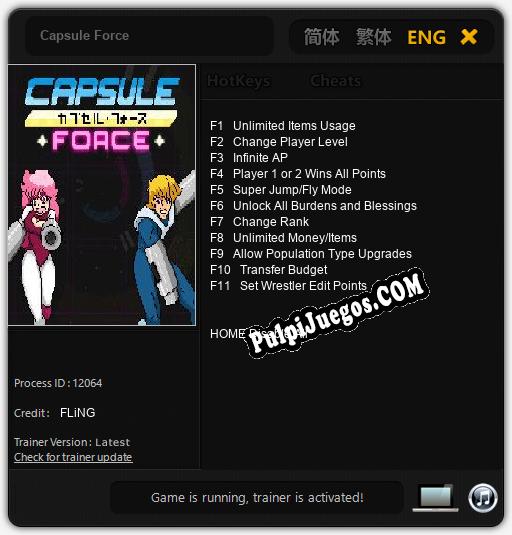 Capsule Force: Cheats, Trainer +11 [FLiNG]