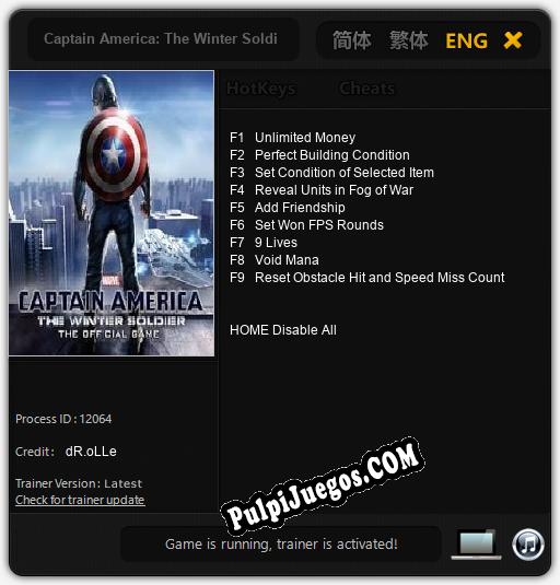 Captain America: The Winter Soldier: Treinador (V1.0.13)