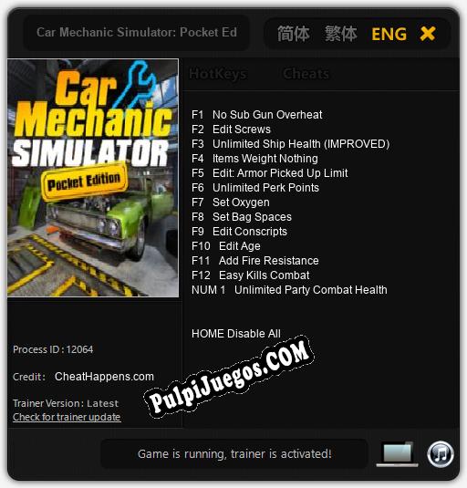 Entrenador liberado a Car Mechanic Simulator: Pocket Edition [v1.0.9]