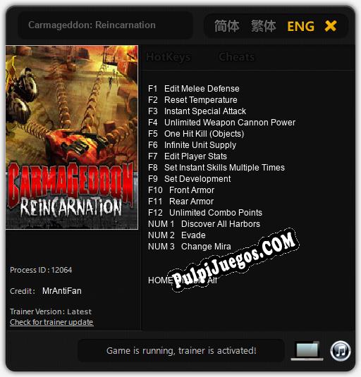 Carmageddon: Reincarnation: Treinador (V1.0.95)