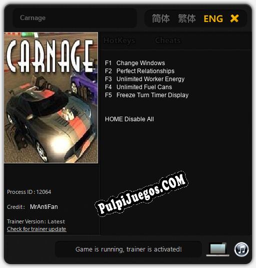 Carnage: Treinador (V1.0.15)