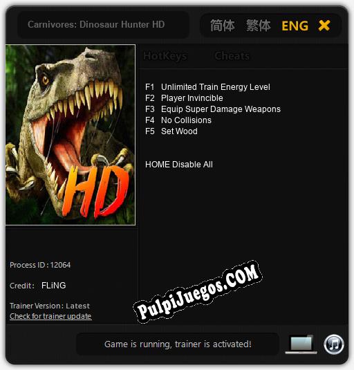 Carnivores: Dinosaur Hunter HD: Cheats, Trainer +5 [FLiNG]