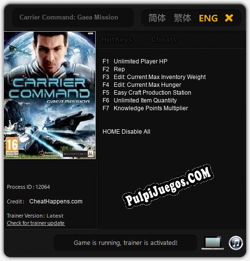 Carrier Command: Gaea Mission: Cheats, Trainer +7 [CheatHappens.com]