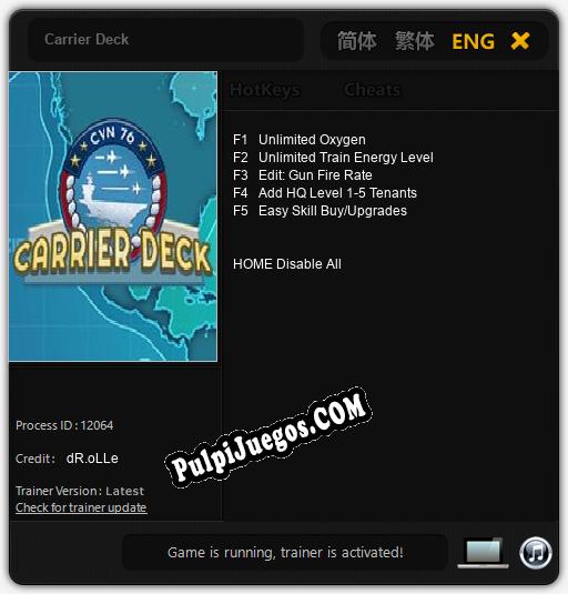 Carrier Deck: Cheats, Trainer +5 [dR.oLLe]