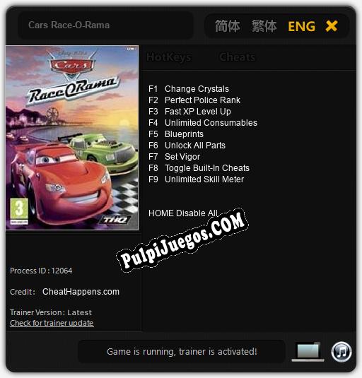 Cars Race-O-Rama: Treinador (V1.0.4)