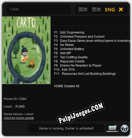 Entrenador liberado a Carto [v1.0.4]