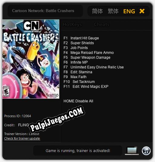 Entrenador liberado a Cartoon Network: Battle Crashers [v1.0.6]